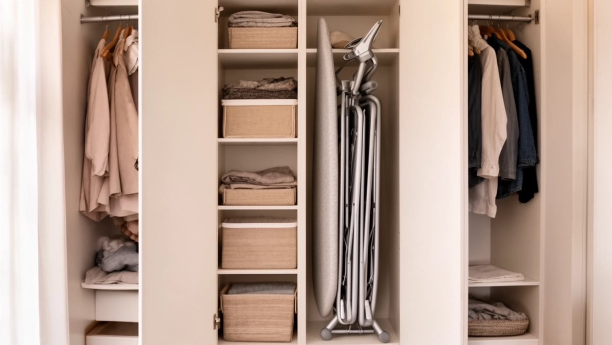 schowek na deskę do prasowania w szafie