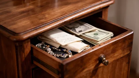 Szafka z ukrytym schowkiem