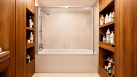 Zabudowa wanny ze schowkami